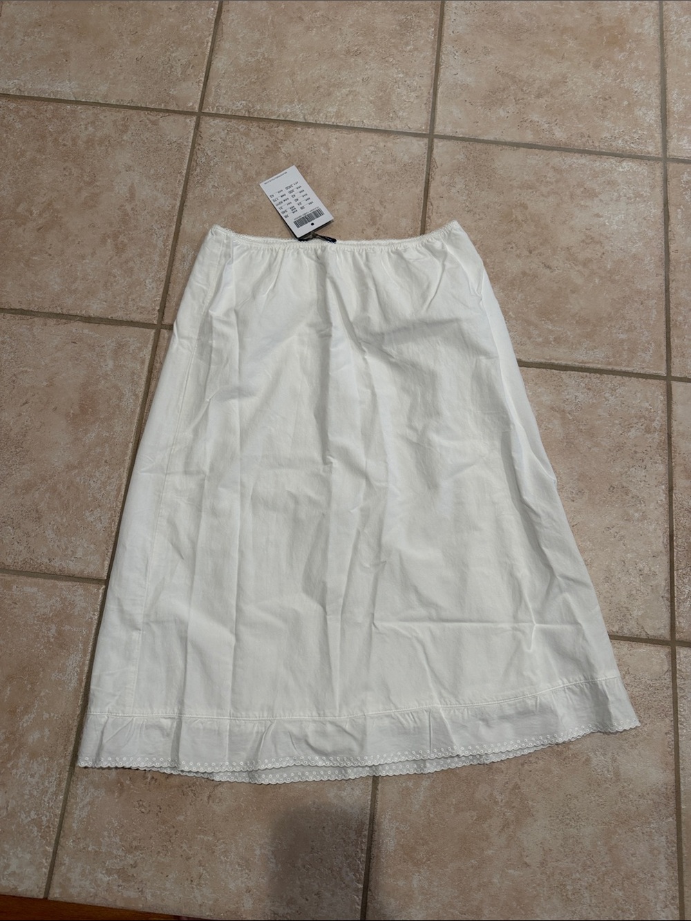 Brandy Melville White Midi Slip Skirt